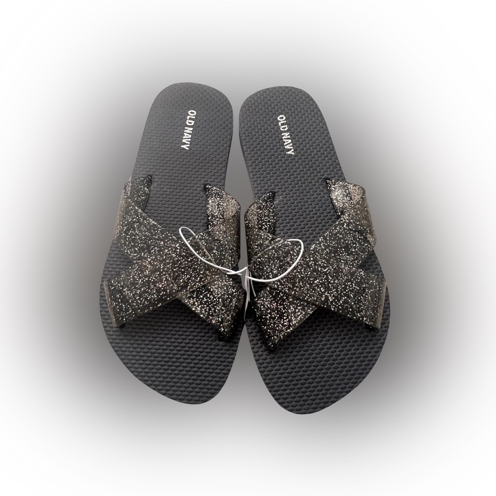 Women’s Old Navy Sparkling Black Sandals Size  6